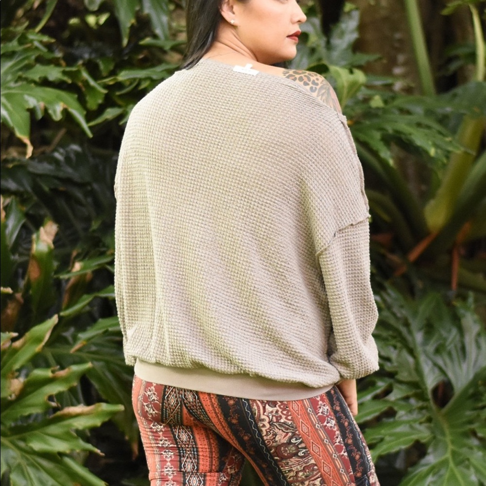 Taupe Off The Shoulder Top - Picture 3 of 3